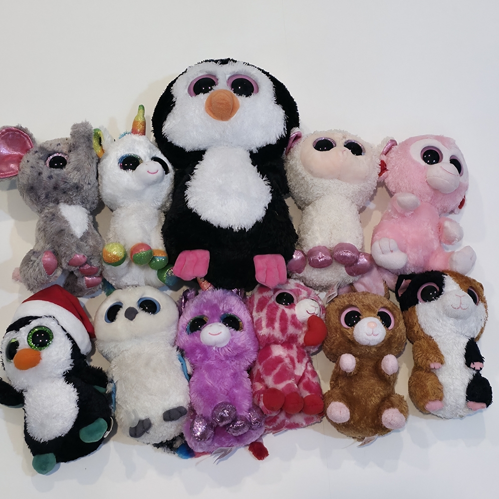 Ty Beanie Boo Stuffed Animal Bundle Lot Set Of 10 Small 1 Big